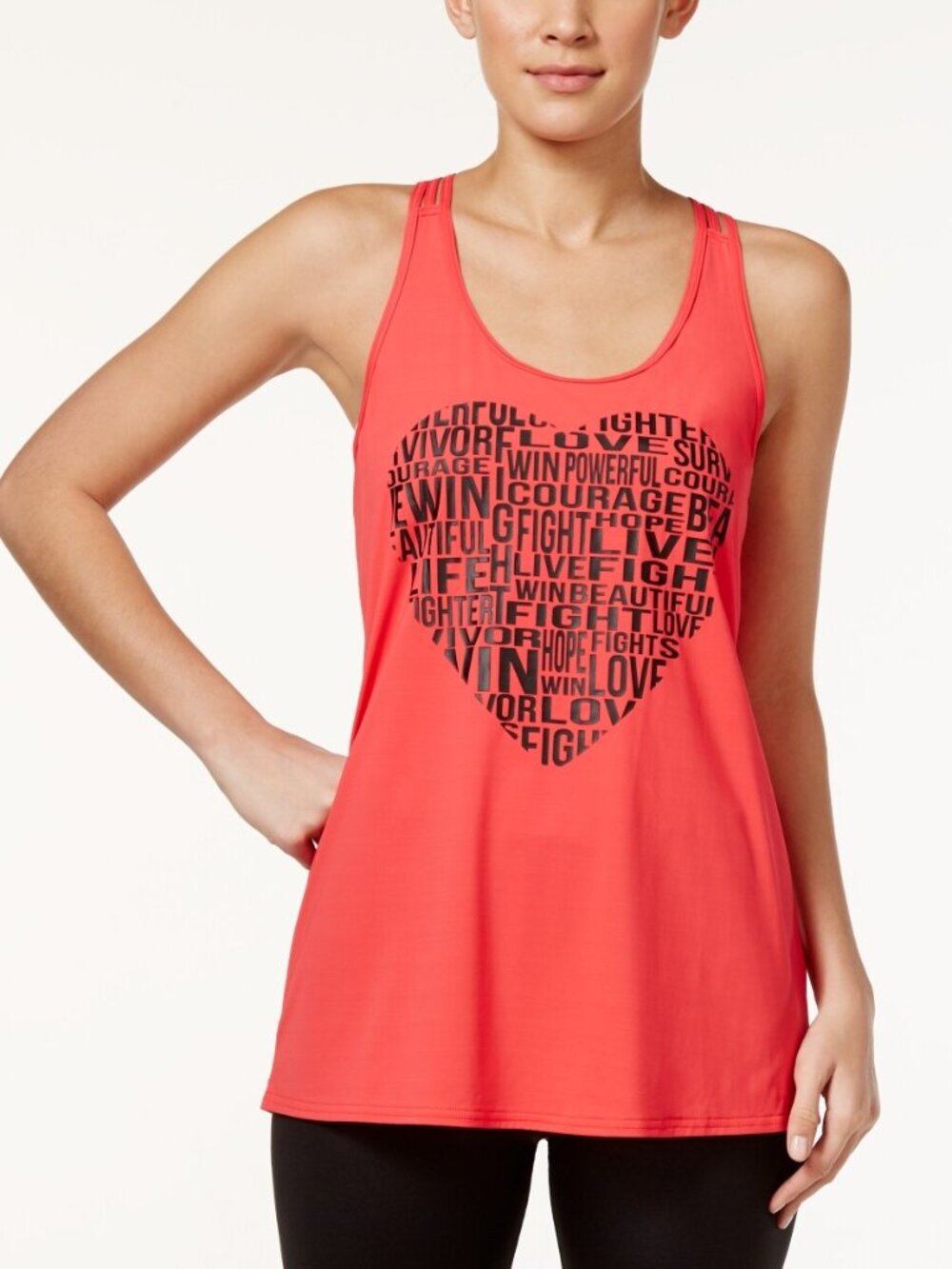 Ideology Womens Graphic Tank Top Color hot Chili